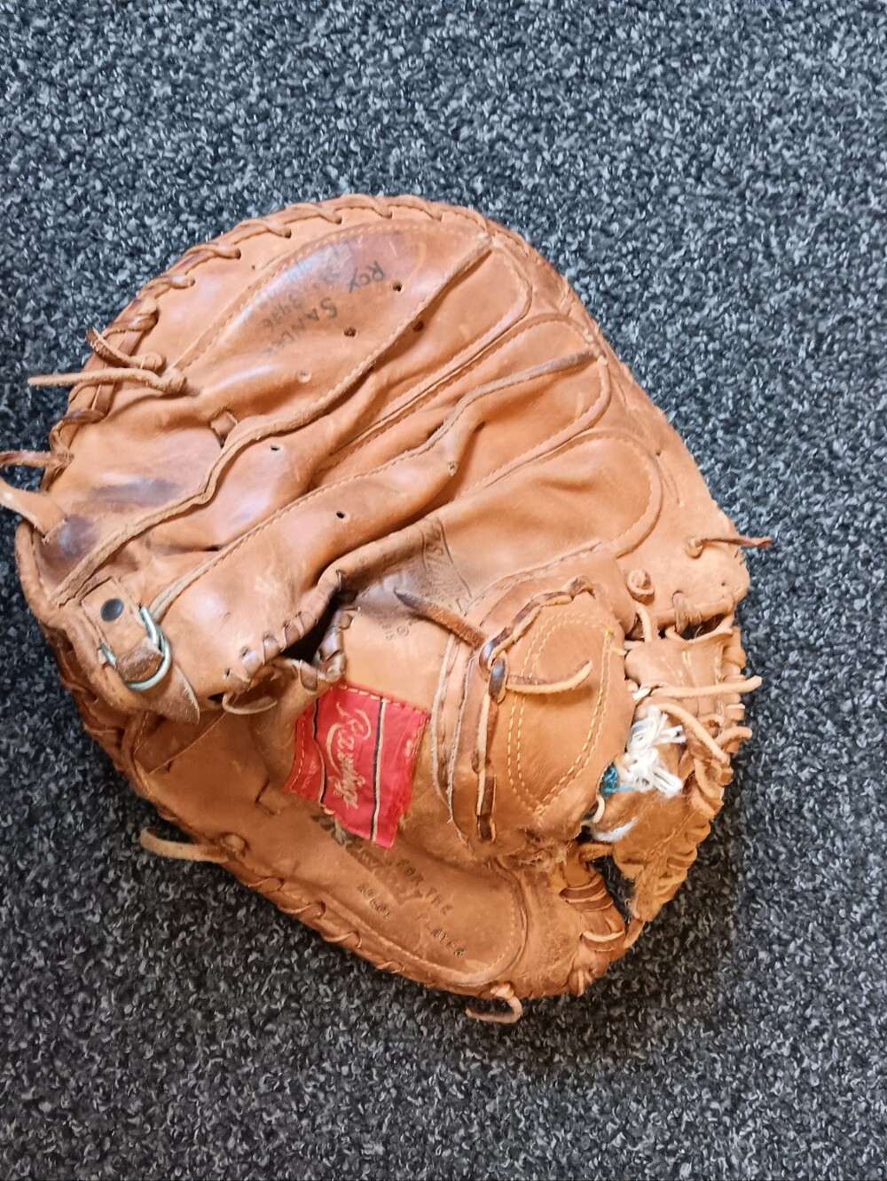 USA Rawlings Vintage Johnny Bench Leather Catchers Mitt, Baseball, Sports Glove - Picture 8 of 16